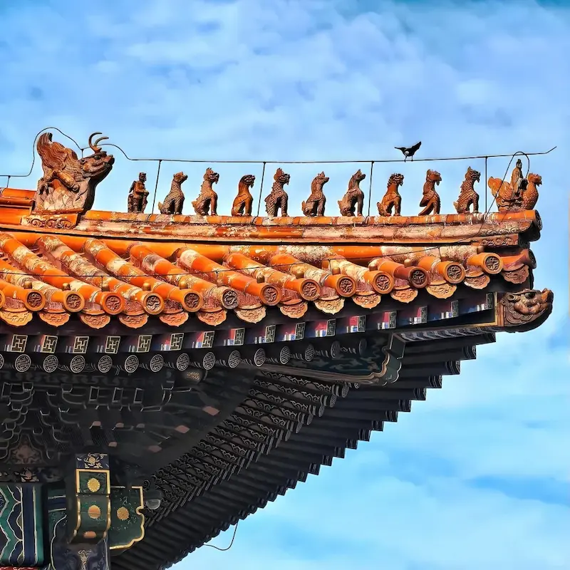 Glazed Mythical Creatures on the Roof of Hall of Supreme Harmony, the Forbidden City