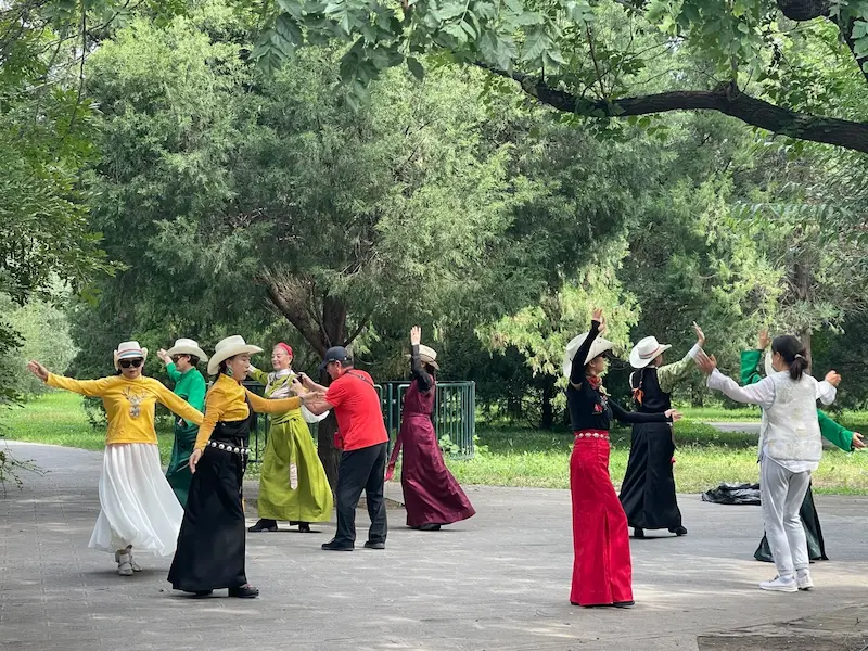 The morning dance of Beijing’s retirees at the Temple of Heaven.