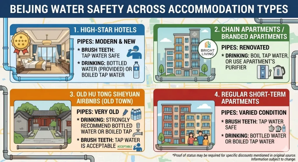 Availability of Beijing Tap Water in Different Accommodations