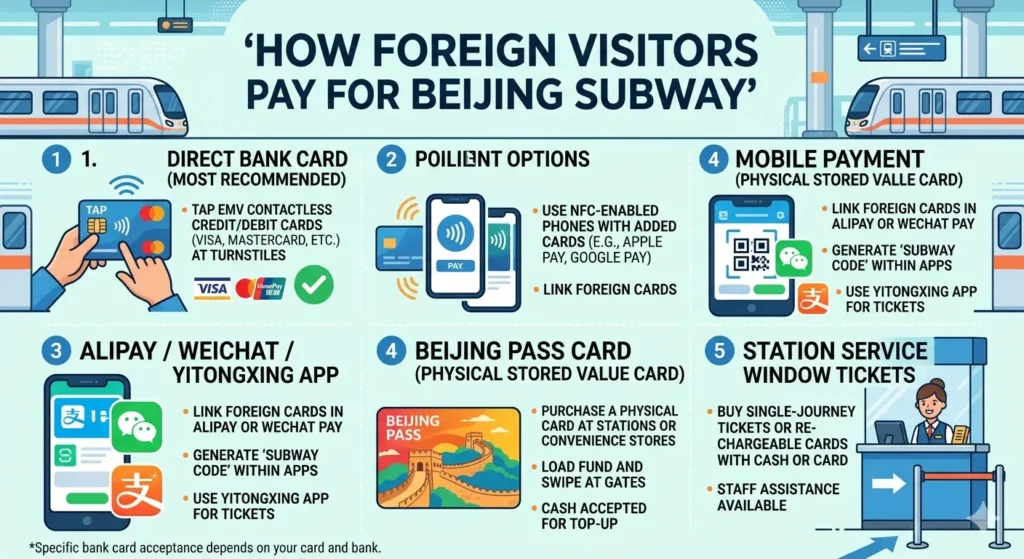 HOW FOREIGN VISITORS PAY FOR BEIJING SUBWAY
