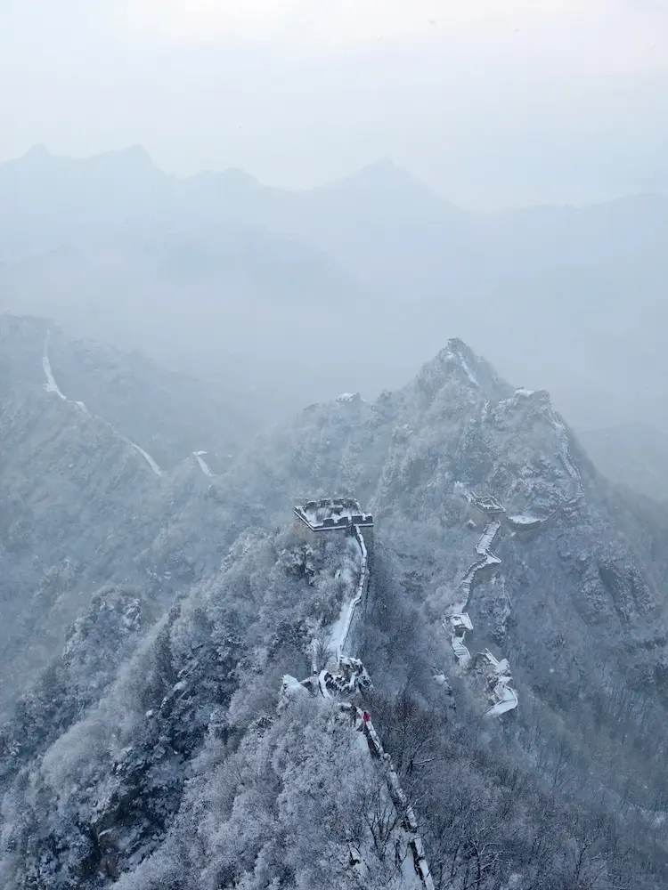 Jiankou Great Wall after snow in winter