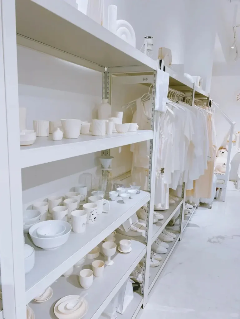 Merchandise display inside White is Good Store