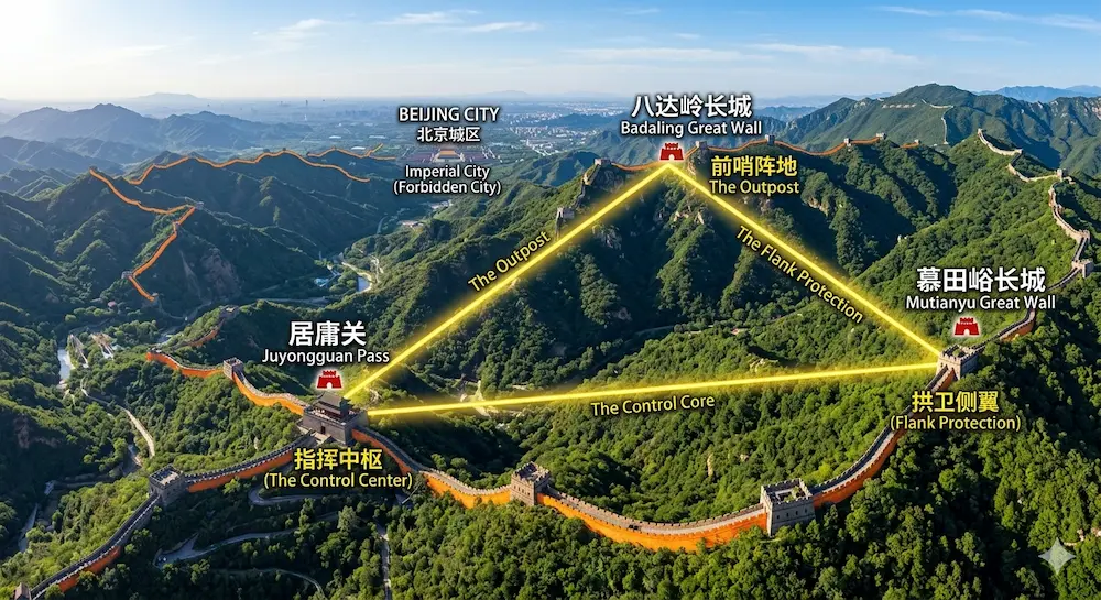 Military Logic Diagram of the Strategic Iron Triangle Juyong Pass, Badaling and Mutianyu