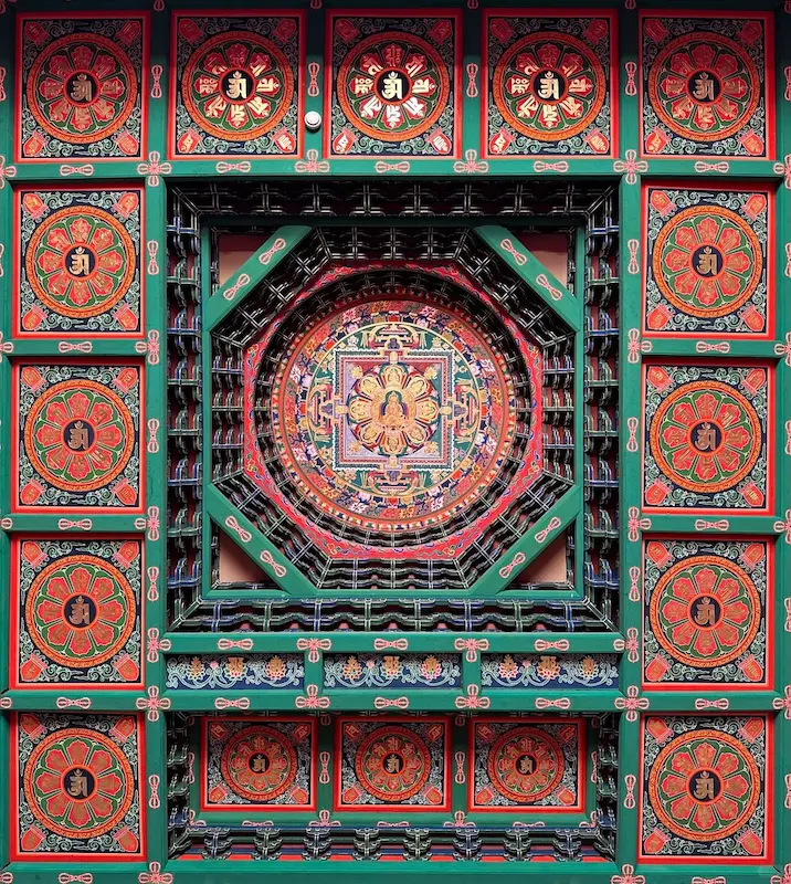 Pictures of Mandala Caisson Ceiling in Fahai Temple