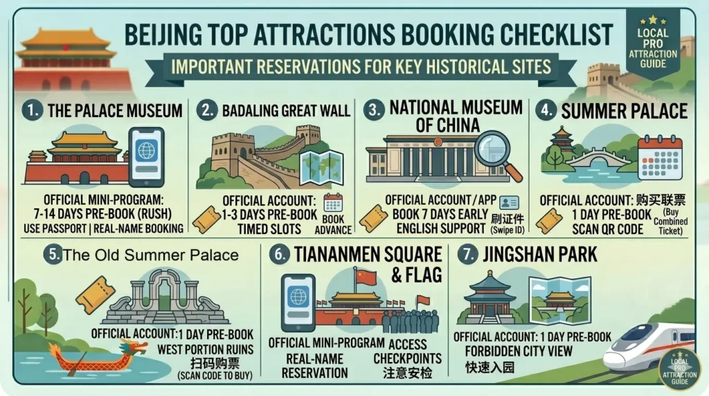 Reservation List of Major Scenic Spots in Beijing