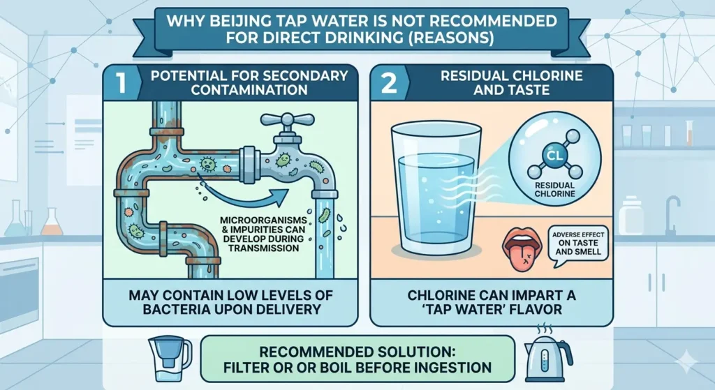 There are two reasons why you cannot drink Beijing tap water directly.