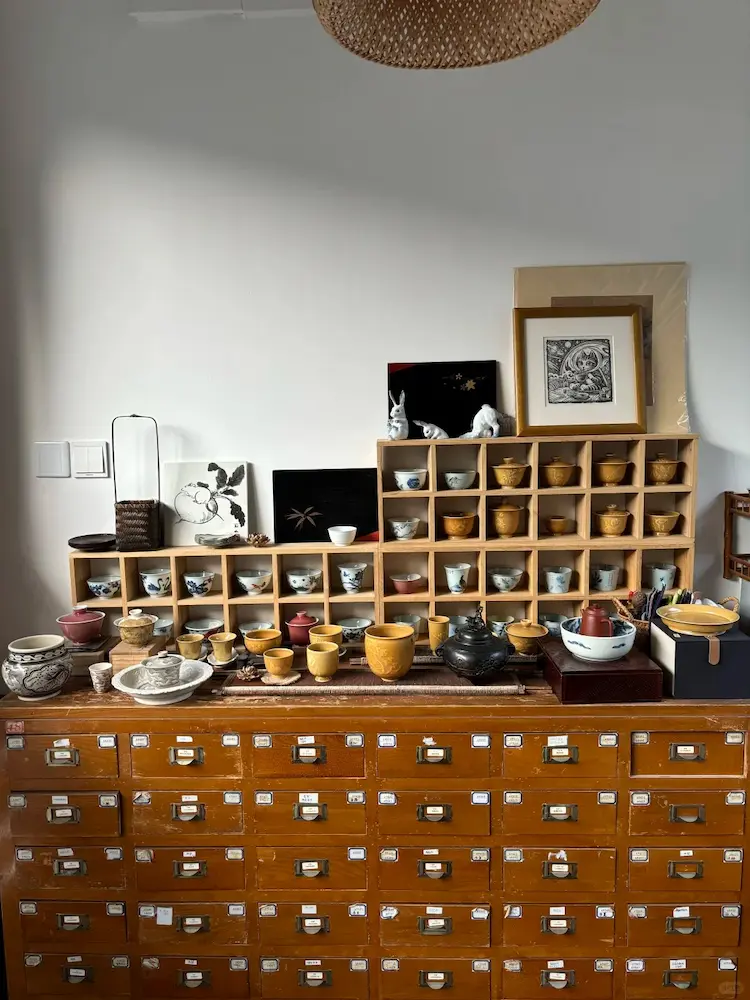 Handmade tea ware at Chawei Teahouse