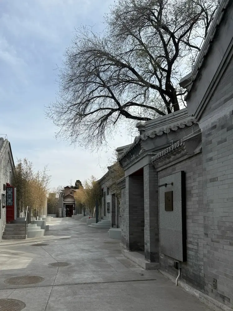 Shatan Houjie lined with grey brick buildings and grey tile roofs