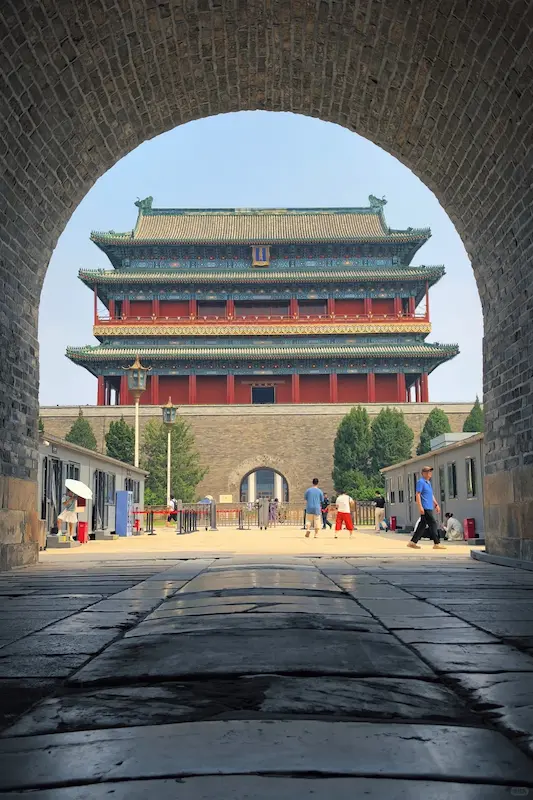 A view of the Zhengyangmen Gate Tower taken from the direction of the Arrow Tower