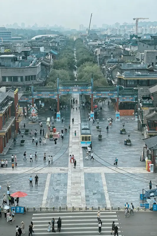 Qianmen Pedestrian Street, photographed from the Arrow Tower