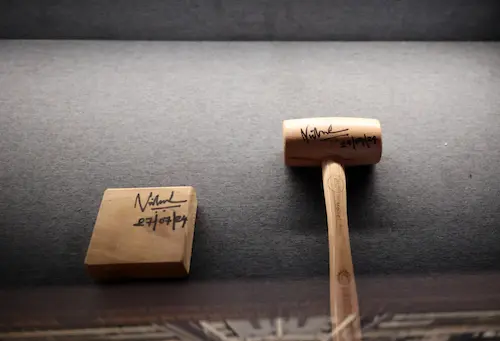 the wooden mallet used during the nomination ceremony