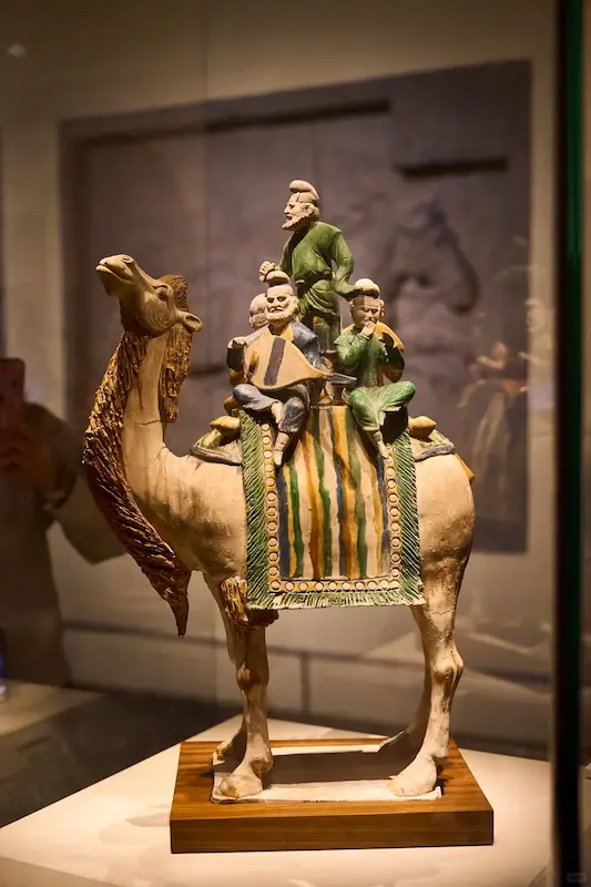 Sancai Glazed Pottery Figurine of a Camel Carrying Musicians